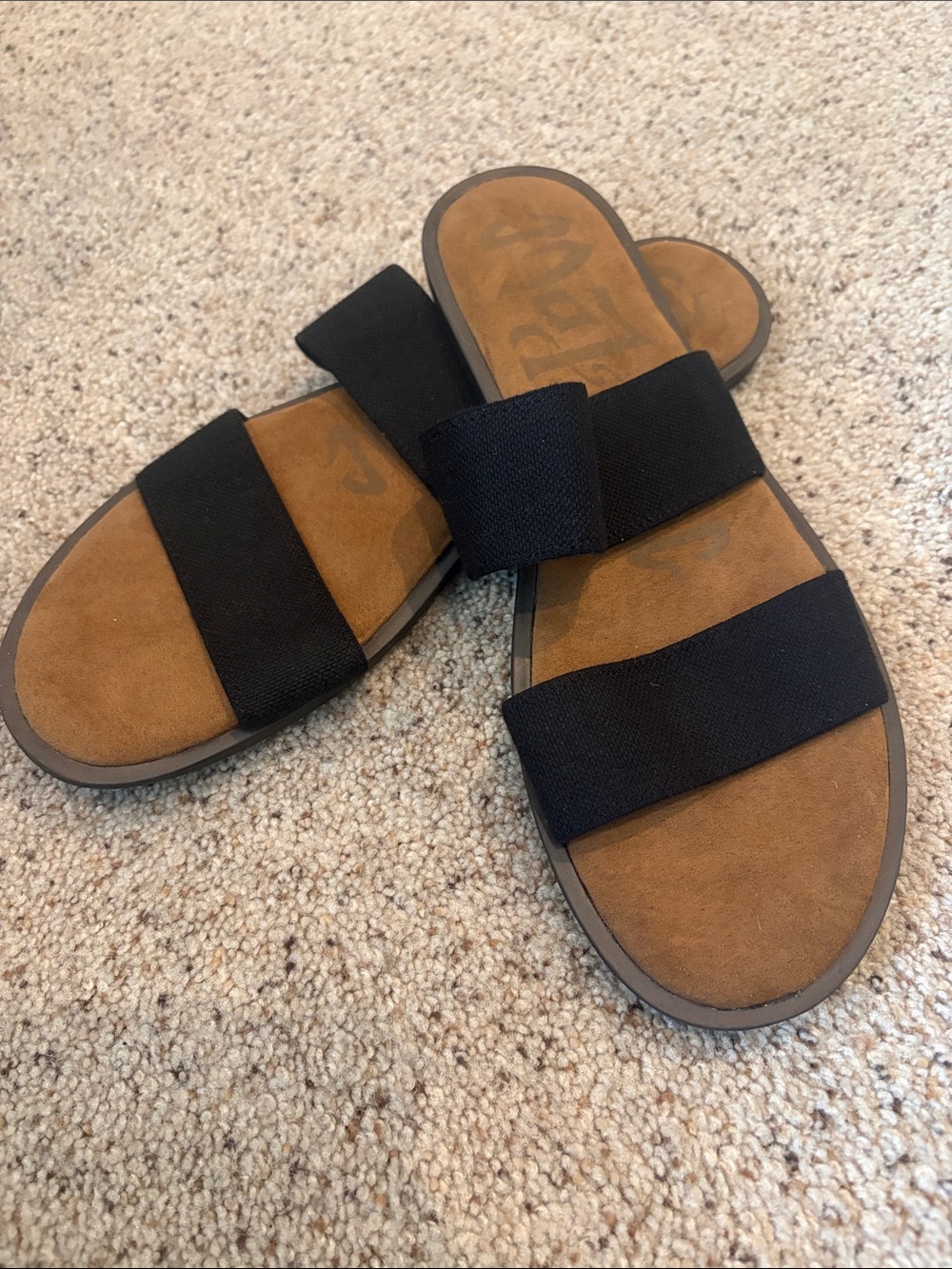Women’s Black Double-Strap Slide Sandals